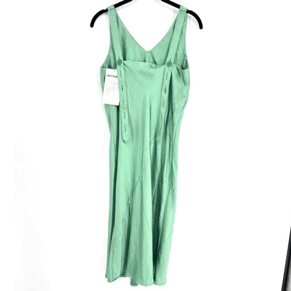 Wildfang The Empower Adjustable satin slip dress in sage size XS - Picture 3 of 11